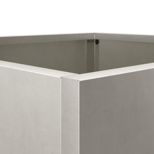 Plantekasse 49x47x46 cm rustfrit stål sølvfarvet