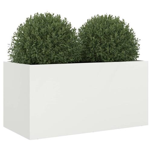 Plantekasse 62x30x29 cm stål hvid