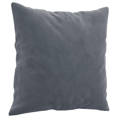 3 personers sofa med puder velour mørkegrå