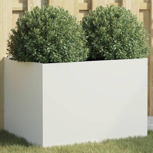 Plantekasse 62x47x46 cm koldvalset stål hvid