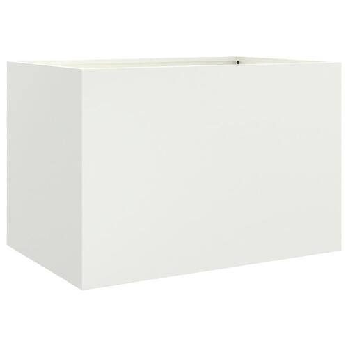 Plantekasse 62x47x46 cm koldvalset stål hvid