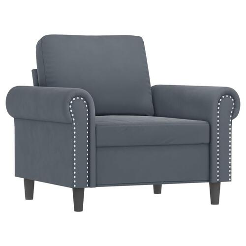 Sofasæt 4 dele med puder velour mørkegrå