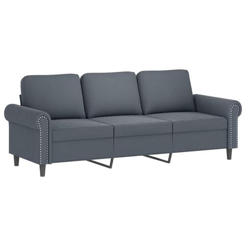 Sofasæt 4 dele med puder velour mørkegrå