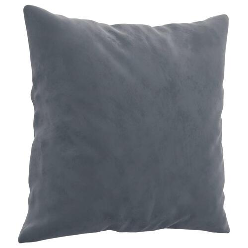 Sofasæt 4 dele med puder velour mørkegrå