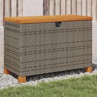 Opbevaringsboks til haven 80x40x48 cm polyrattan akacietræ grå