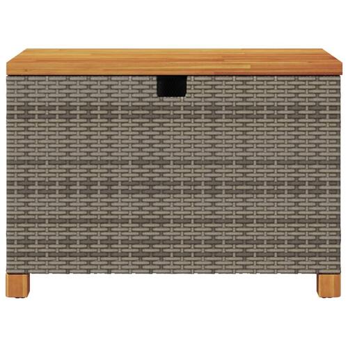Opbevaringsboks til haven 80x40x48 cm polyrattan akacietræ grå