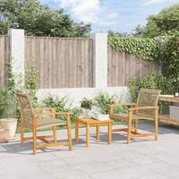 Havestole 2 stk. polyrattan og akacietræ beige