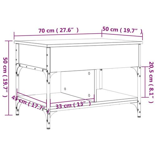 Sofabord 70x50x50 cm konstrueret træ sort