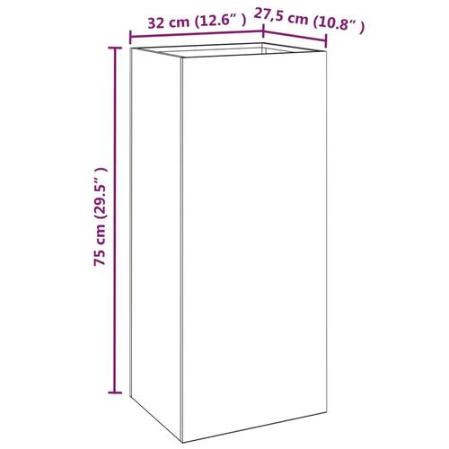 Plantekasse 32x29x75 cm stål sort