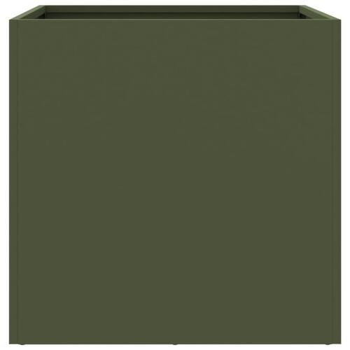 Plantekasse 49x47x46 cm stål olivengrøn