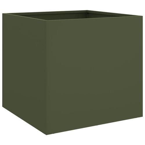Plantekasse 49x47x46 cm stål olivengrøn