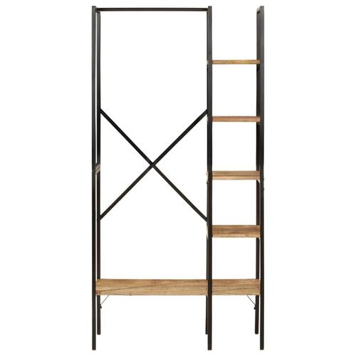 Tøjstativ med hylder 90x40x190 cm massivt mangotræ og jern