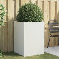 Plantekasse 52x48x75 cm koldvalset stål hvid