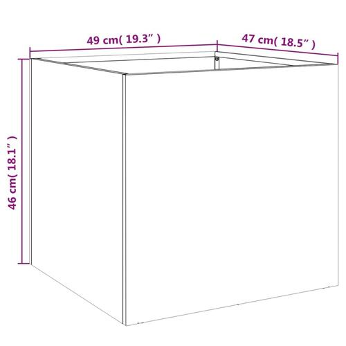 Plantekasse 49x47x46 cm koldvalset stål sort