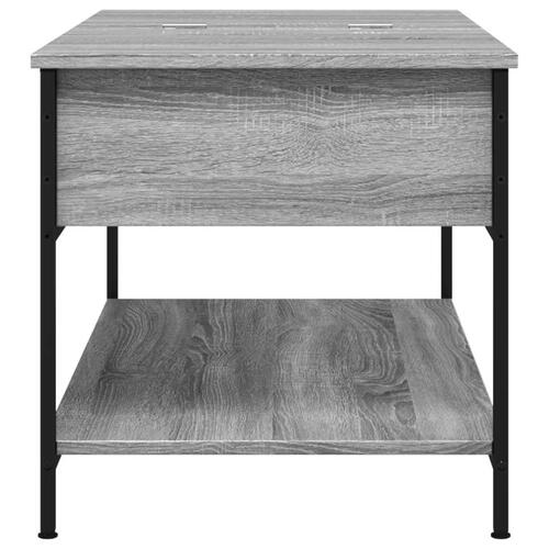 Sofabord 100x50x50 cm konstrueret træ og metal grå sonoma-eg
