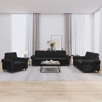 3 personers sofa med hynder velour sort