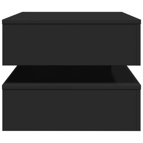 Sofabord med LED-lys 90x50x40 cm sort