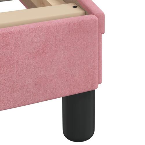 Sengeramme med hovedgærde uden madras Pink 90x190 cm Fløjl