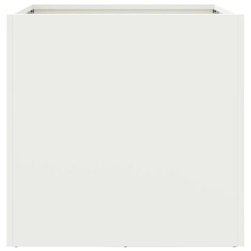 Plantekasser 2 stk. 49x47x46 cm koldvalset stål hvid
