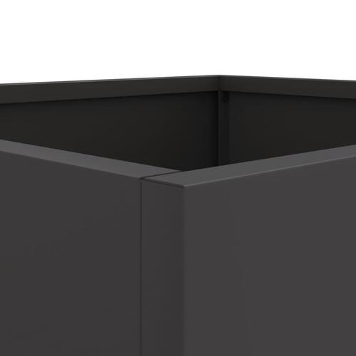 Plantekasser 2 stk. 49x47x46 cm koldvalset stål sort