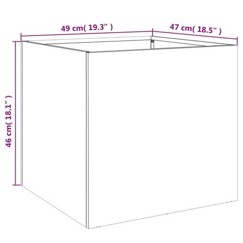 Plantekasser 2 stk. 49x47x46 cm koldvalset stål sort