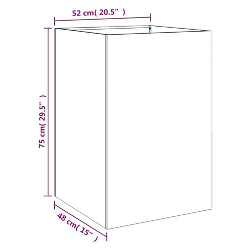 Plantekasse 52x48x75 cm koldvalset stål sort