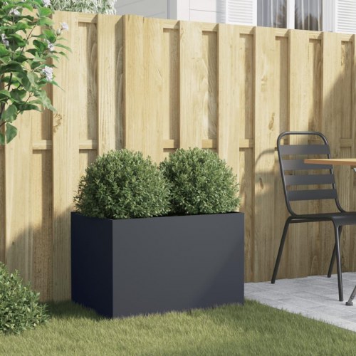 Plantekasse i stål 62 x 40 x 39 cm - antracitgrå