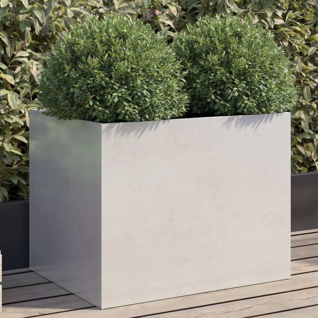 Plantekasse 62x47x46 cm rustfrit stål sølvfarvet