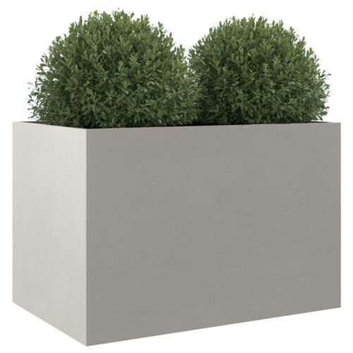 Plantekasse 62x47x46 cm rustfrit stål sølvfarvet