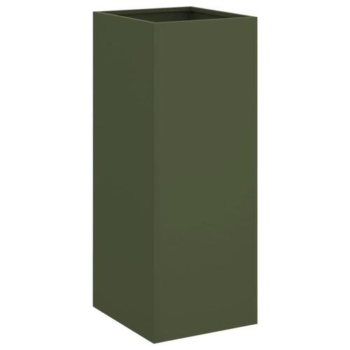Plantekasse 32x29x75 cm stål olivengrøn