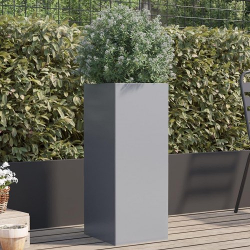 Plantekasse i galvaniseret stål 32 x 29 x 75 cm - sølvfarvet