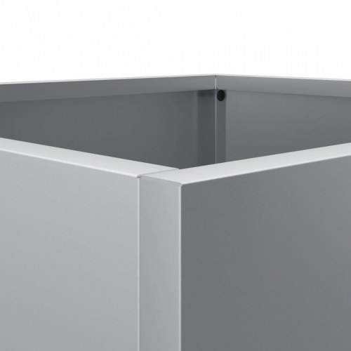 Plantekasse i galvaniseret stål 32 x 29 x 75 cm - sølvfarvet
