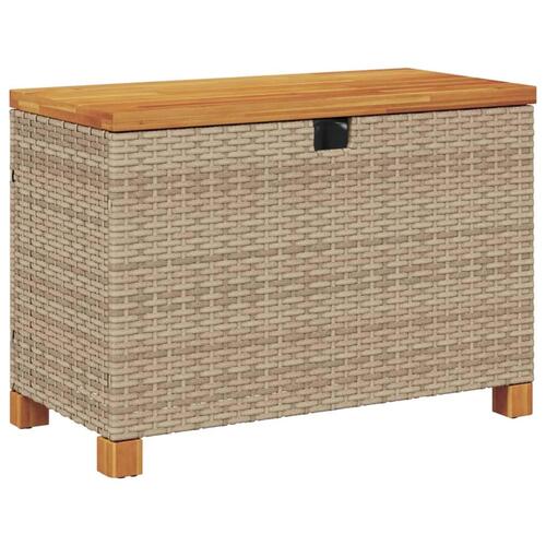 Opbevaringsboks til haven 80x40x48 cm polyrattan akacie beige