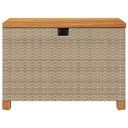 Opbevaringsboks til haven 80x40x48 cm polyrattan akacie beige