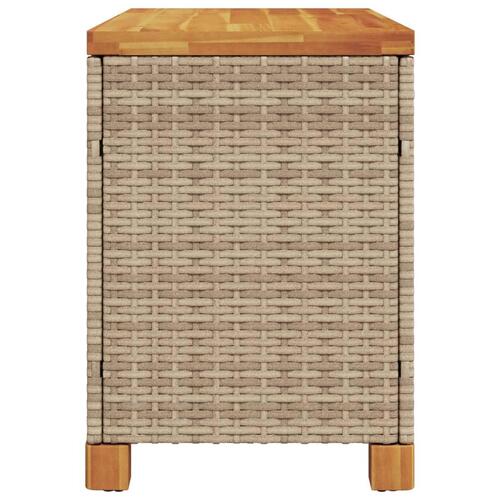 Opbevaringsboks til haven 80x40x48 cm polyrattan akacie beige