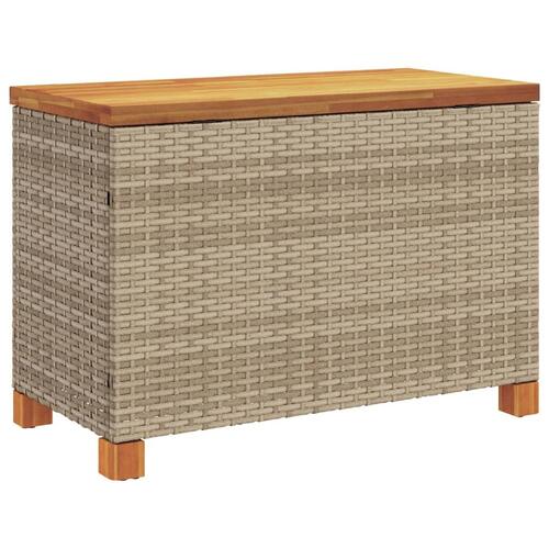 Opbevaringsboks til haven 80x40x48 cm polyrattan akacie beige