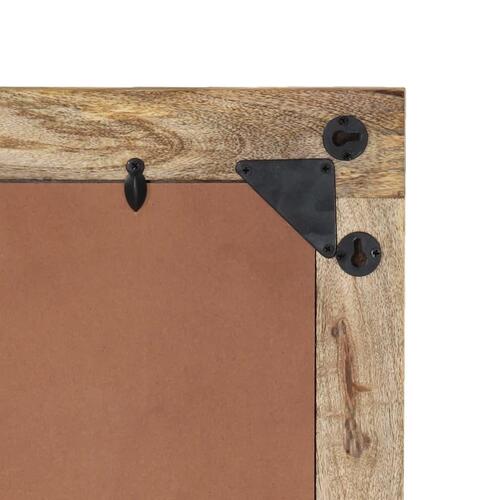 Badeværelsesspejl 50x70x2,5 cm massivt mangotræ og glas