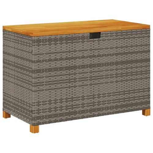 Opbevaringsboks til haven 110x55x63 cm polyrattan akacietræ grå