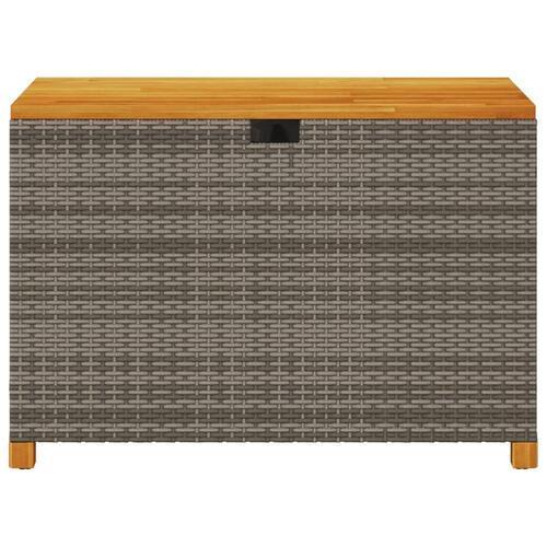 Opbevaringsboks til haven 110x55x63 cm polyrattan akacietræ grå