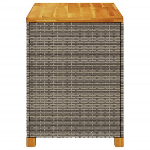 Opbevaringsboks til haven 110x55x63 cm polyrattan akacietræ grå