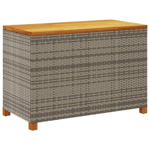 Opbevaringsboks til haven 110x55x63 cm polyrattan akacietræ grå