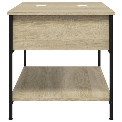 Sofabord 100x50x50 cm konstrueret træ og metal sonoma-eg