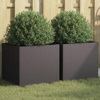 Plantekasser 2 stk. 42x40x39 cm stål sort