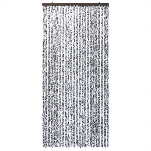 Flueforhæng 100 × 230 cm i chenille - brun og beige