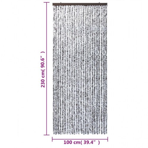 Flueforhæng 100 × 230 cm i chenille - brun og beige