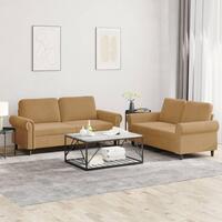 2 personers sofa med hynder velour brun