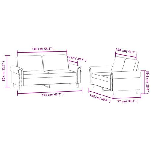 2 personers sofa med hynder velour brun