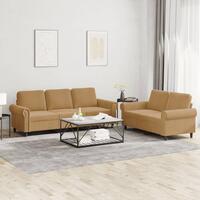 2 personers sofa med hynder velour brun