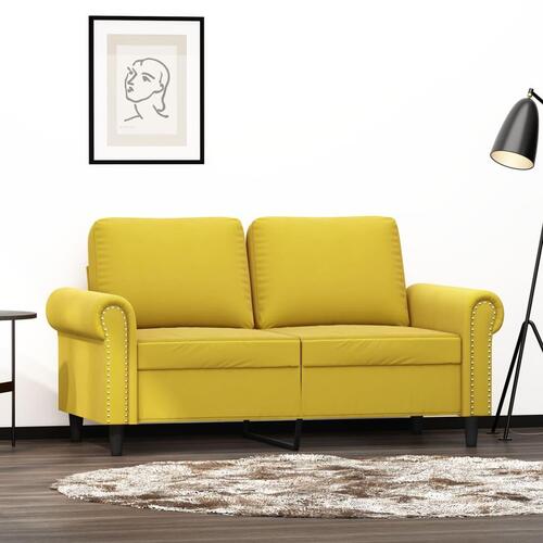 2-personers sofa 120 cm fløjl gul