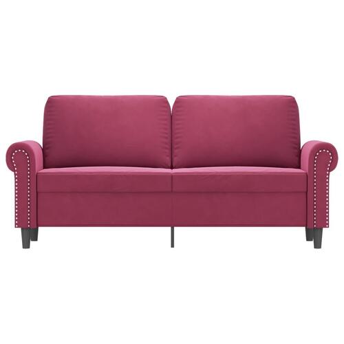 2-personers sofa 140 cm fløjl vinrød